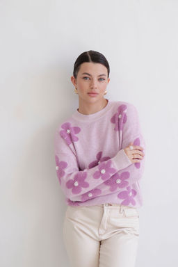 Martichelli Джемпер лавандовый с цветами  фото 3