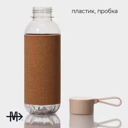 Бутылка для воды Magistro Cork, с элементами пробки, 610 мл, 7.5×7.5×22 см, пластик