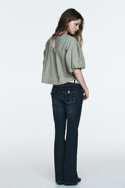 CHECK BALLOON SLEEVE TOP - Zara фото 6