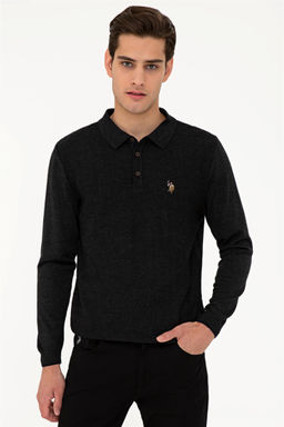 Мужской свитер антрацитового меланжа Неожиданная скидка в корзине