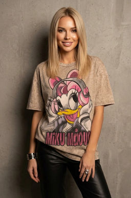 K13394 Футболка OVER SIZE БЕЖЕВЫЙ