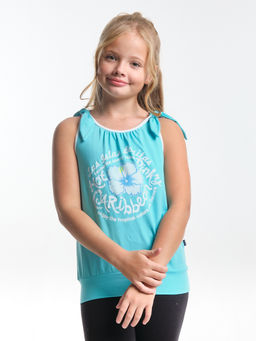 Футболка-топ UD 0359 голубой/белый кант