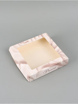 Цена за 5 шт. Коробка подарочная складная «Подарок», 20×20×4 см, с окном