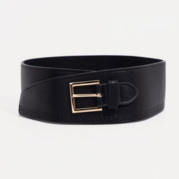Ремень женский широкий, 105×6.5 см, пряжка металл, золотистая, чёрный