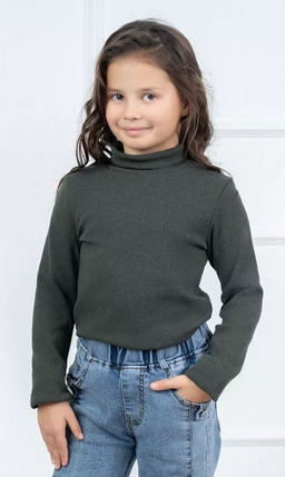 Водолазка рибана/начёс, цвет Хаки,состав 80%х/б, 15%пэ, 5%лайкра