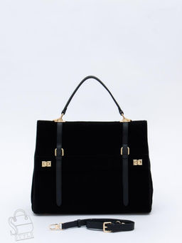 Сумка женская кожаная 1020L black Polina&Eiterou