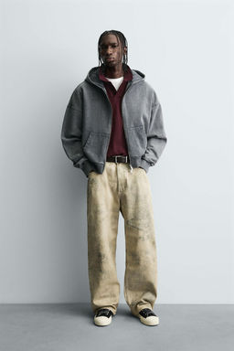 FADED PRINT BAGGY FIT TROUSERS