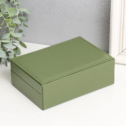 Шкатулка для украшений «Матовая гладь. Прямоугольная», искусственная кожа, с замком, зелёная, 16×11.5×5.5 см