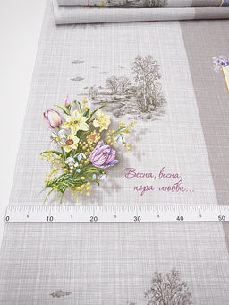 Рогожка Весна, ш.1.5м, хлопок-100%, 165гр/м.кв, раппорт 64см - Купава фото 3