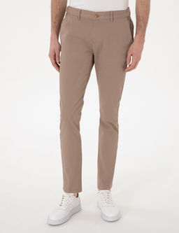 Vizon Slim Fit Beli Lastikli Kanvas Pantolon