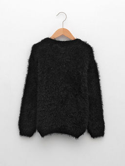 Bisiklet Yaka Pul ??lemeli Uzun Kollu K?z ?ocuk Triko Kazak - Waikiki фото 2