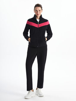 Dik Yaka Renk Bloklu Kad?n Outdoor Polar