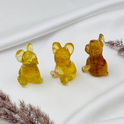 Фигурка резная "Французский бульдог" из Флюорита