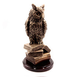 Сова с золотыми глазами дарует процветание через мудрость 26см-13см 1688гр ХРУПКОЕ