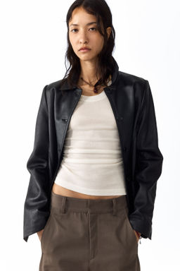 Camiseta de algod?n pima con escote en U - H&m фото 4