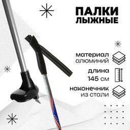 Палки лыжные алюминиевые Gekars Vega, длина 145 см