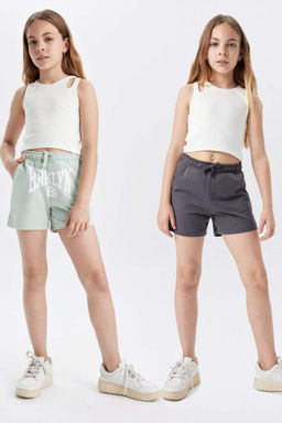 Шорты из двух частей с принтом для девочек