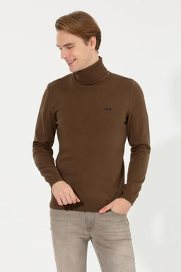 U. S. Polo Assn Мужской базовый трикотажный свитер с водолазкой кокосового цвета - U.s. polo assn фото 2