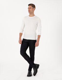 Ekru Slim Fit Bisiklet Yaka Triko Kazak - Pierre cardin фото 4