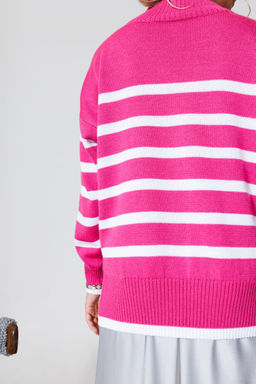 Джемпер KOKOdea POLOSANA ягода+белый  фото 8