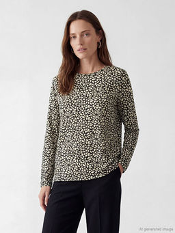 Bisiklet Yaka Desenli Bluz