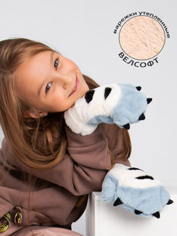 Варежки детские меховые Kim Lin  фото 2