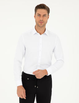 Beyaz Slim Fit Arm_rl_ Uzun Kollu G_mlek