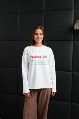 Лонгслив женский белый "Дом там где..."