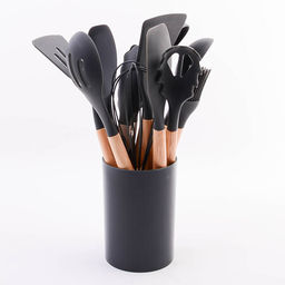 24-01-TM Набор кухонных принадлежностей на подставке 12пр силикон/пластик (х24)