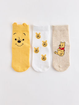 Winnie the Pooh Bask?l? Erkek Bebek Soket ?orap 3l?