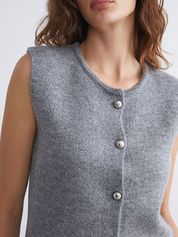 Bisiklet Yaka Kad?n Triko Yelek