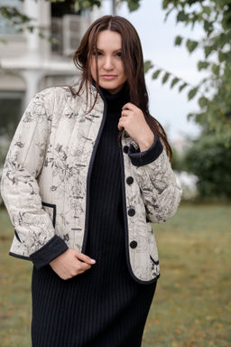 Куртка 70% лен -30% хлопок на натуральном утеплителе (100% хлопок) - Новый лен фото 2