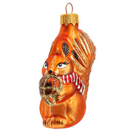 Елочная игрушка фигурка стеклянная Белочка с орешком h10см, ручная художественная роспись, подарочная упаковка (Россия) - Домашняя мода фото 2