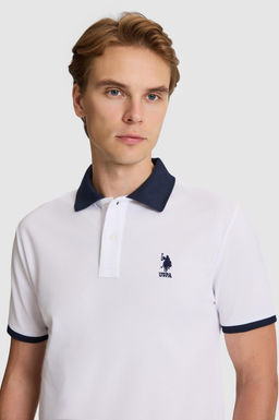 Erkek Beyaz Regular Fit Polo Yaka Basic Ti__rt - U.s. polo assn фото 2