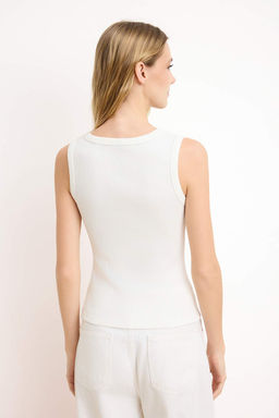 Ac?k Pembe Regular Havuz Yaka Kal?n Ask?l? Kolsuz Fitilli Esnek Orme Atlet TWOSS26AL00028 - Trendyolmilla фото 8