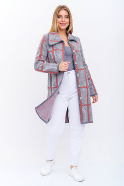 Кардиган К 1377/серо-ягодный микс (1205) - Злата фото 3