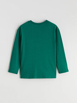 Bask?l? Uzun Kollu Erkek ?ocuk Ti??rt