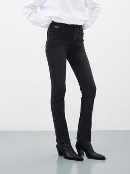 Утепленные женские джинсы широкого кроя на флисе - Mossmore фото 10