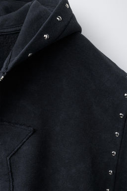FADED HOODIE WITH STAR AND STUDS - Zara фото 7