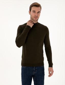 Haki Slim Fit Kazak