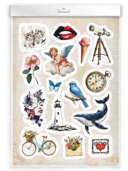 Набор наклеек. Серия "Любимые стикеры" арт. 72042 ВИНТАЖ 2 /148х210 мм,