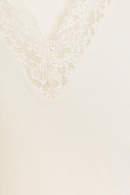 RIBBED LACE T-SHIRT - Zara фото 11