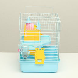 Клетка для грызунов Пижон с замком, 31 х 24 х 27 см, голубая  фото 2