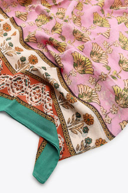 PRINTED SCARF WITH COTTON - Zara фото 6