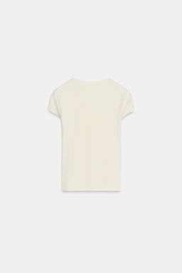 CAMISETA ENTALLADA MANGA CORTA / Crudo - Zara фото 5