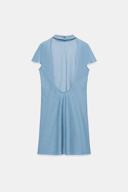 VESTIDO MINI ESPALDA DESCUBIERTA / Azul claro - Zara фото 7