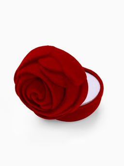 Футляр под кольцо, серьги Роза, бархатный, 6?5.5 см, красный