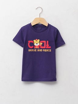 Bisiklet Yaka K?sa Kollu Bask?l? Erkek Bebek Ti??rt