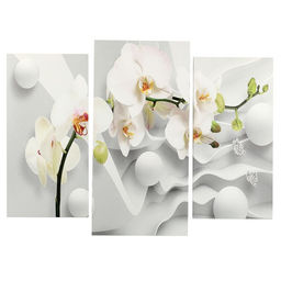 Картина модульная на подрамнике «Ветка Орхидеи», (2-25×50, 30×60 см), 80×60 см