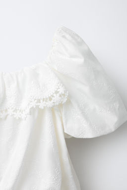 TOP ABULLONADO BORDADOS / Blanco - Zara фото 4